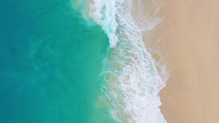 Wall Mural - beach as a background from top view. turquoise water background from top view. summer seascape from 