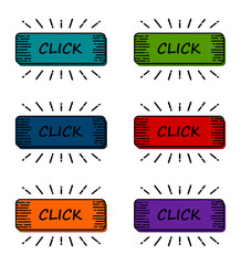 Wall Mural - click here button set - vector. icons web.