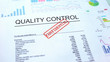 Quality control confidential, seal stamped on official document, business