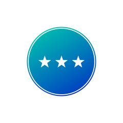 Poster - Three star Hotel apartment sign icon. Travel rest place symbol. Circle gradient button. Modern UI website navigation. Vector illustration isolated on white background.
