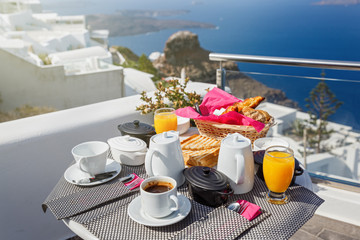 Wall Mural - Breakfast for two by the sea