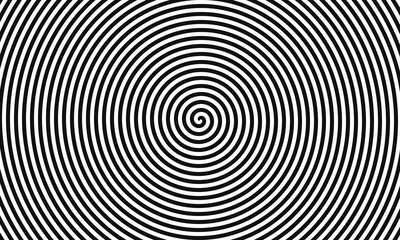 Poster - spiral circle in black color on the white background. black and white lines swirl.