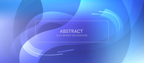 Poster - Abstract banner with a gradient shapes and blur 