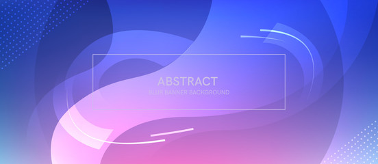 Poster - Abstract banner with a gradient shapes and blur 