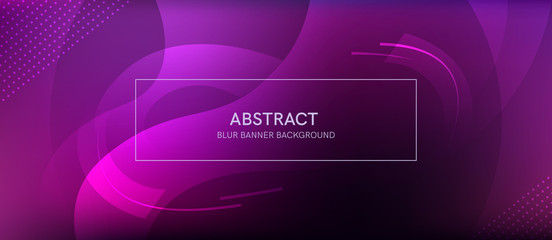 Poster - Abstract banner with a gradient shapes and blur 