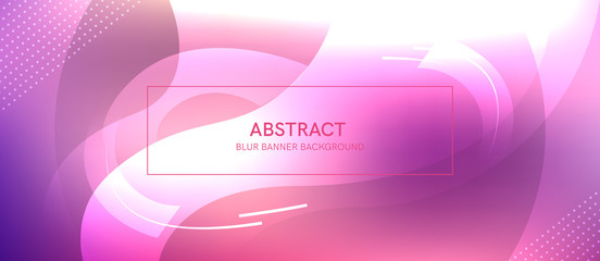 Poster - Abstract banner with a gradient shapes and blur 