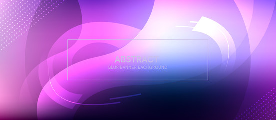 Poster - Abstract banner with a gradient shapes and blur 