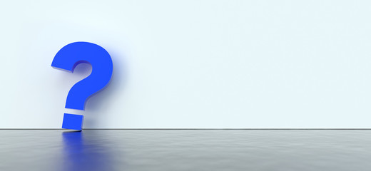 Poster - colored question marks background concept. 3D Rendering.