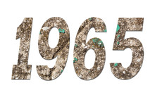 Year 1965  With Old Concrete Wall On White Background