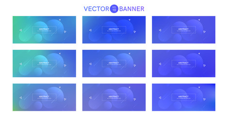 Poster - Abstract banner with gradient shapes set