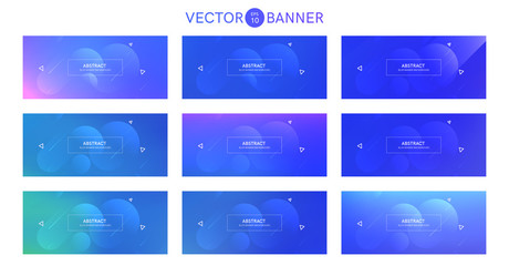 Poster - Abstract banner with gradient shapes set