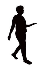 Canvas Print - a woman walking body silhouette vector