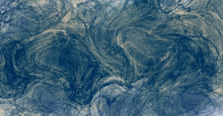 Poster - Blue and yellow watercolor brush stroke with fluid liquid texture for background, banner