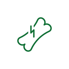 Poster - Vitamin, broken bone green icon. Element of vitamin icon. Thin line icon for website design and development, app development. Premium icon