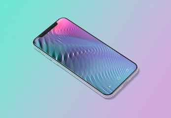 Aufkleber - Modern smartphone mockup on gradient background 3D rendering