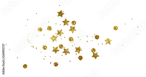 Scattered golden seqines and stars Tableau sur Toile