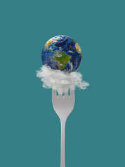 Wall Mural - earth planet on on a fork