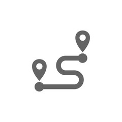 Poster - Map, pin, route icon. Element of materia flat maps and travel icon. Premium quality graphic design icon. Signs and symbols collection icon for websites