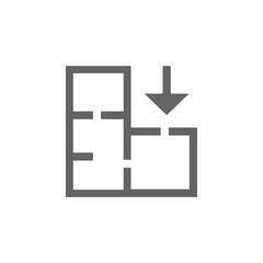 Poster - Apartment, architecture, plan, scheme icon. Element of materia flat maps and travel icon. Premium quality graphic design icon. Signs and symbols collection icon for websites