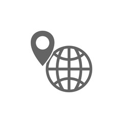 Poster - Geo, globe, location, targeting icon. Element of materia flat maps and travel icon. Premium quality graphic design icon. Signs and symbols collection icon for websites