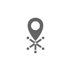 Poster - Route, location icon. Element of materia flat maps and travel icon. Premium quality graphic design icon. Signs and symbols collection icon for websites