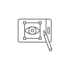 Aufkleber - Visual, tablet, 3d printing icon. Element of 3d printing icon. Thin line icon for website design and development, app development. Premium icon