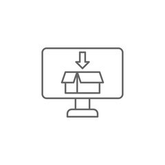 Poster - Laptop, 3d printing icon. Element of 3d printing icon. Thin line icon for website design and development, app development. Premium icon