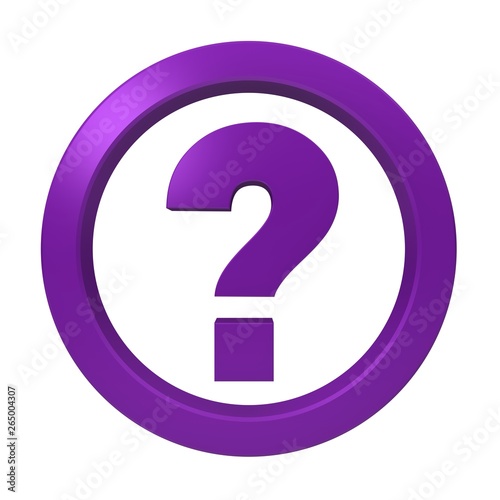 Question Mark Interrogation Point Sign Symbol Icon Purple 3d Rendering Isolated On White Background Stock Illustration Adobe Stock