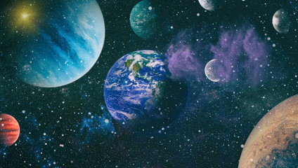 Wall Mural - planet earth from space orbital view, our planet from the orbit. this image furnished by nasa