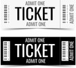 Modern ticket design. Realistic ticket. Admit one. Pass.