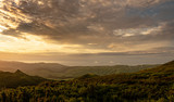 Fototapeta Sport - A sunset view of the wind turbines in Wellington, New Zealand