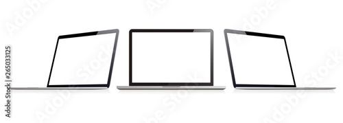 Cuadros en Lienzo Laptop set in mockup style or isometric notebook