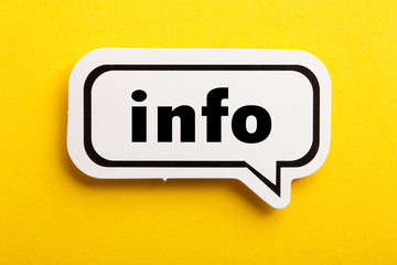 info speech bubble isolated on yellow background
