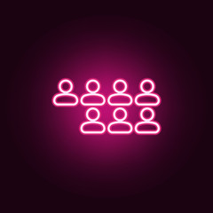 Poster - users neon icon. Elements of online and web set. Simple icon for websites, web design, mobile app, info graphics