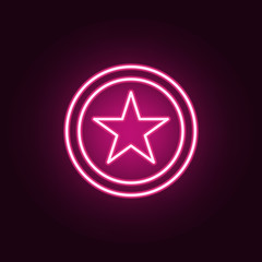 Poster - recommend video neon icon. Elements of online and web set. Simple icon for websites, web design, mobile app, info graphics