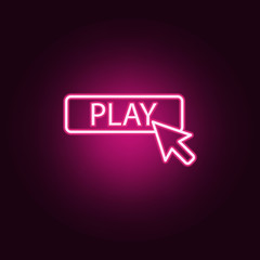 Aufkleber - cursor play neon icon. elements of online and web set. simple icon for websites, web design, mobile 