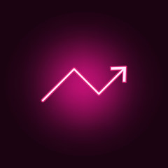 Poster - statistics up arrow neon icon. Elements of online and web set. Simple icon for websites, web design, mobile app, info graphics
