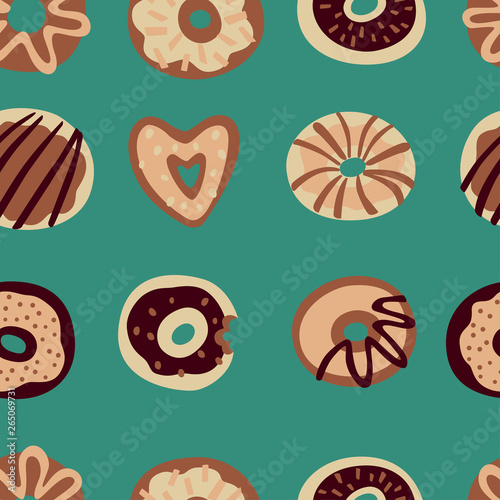 Fototapeta na drzwi i meble Doodle ręcznie rysowane pączki wzór.