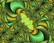 Yellow Green Fractal Abstract Colorful Fractal