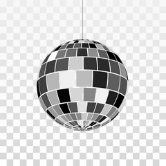 Wall Mural - disco or mirror ball icon. symbol nightlife. retro disco party. vector illustration isolated on tran