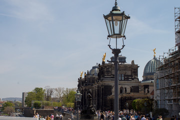 Wall Mural - Dresden cityscape with beautiful restored Baroque architecture, old downtown.