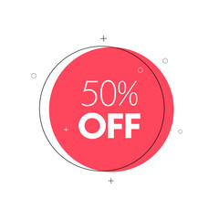 Poster - Promo banner. Geometric discount tag. 