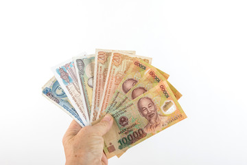 Detail of Vietnamese money background (Dong Currency)