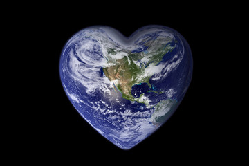 planet earth in the shape of a heart, ecology and environment concept - elements of this image are f
