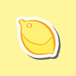 Lemon sticker hand draw colored in flat style