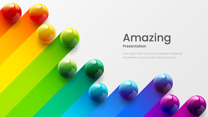 amazing abstract vector 3d colorful balls illustration template for poster, flyer, magazine, journal
