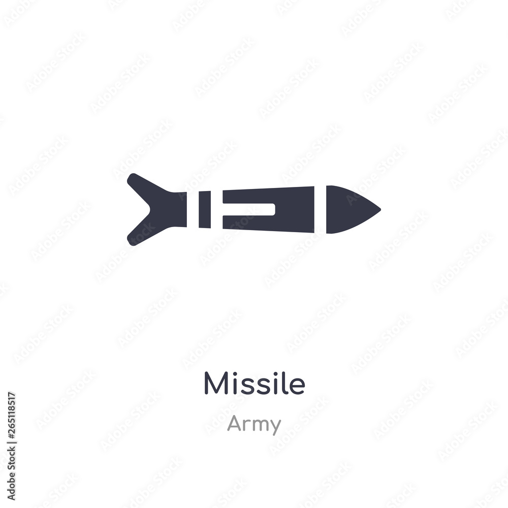 missile icon. isolated missile icon vector illustration from army ...