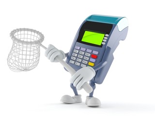 Sticker - Credit card reader character holding net