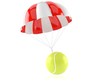 Tennis ball with parachute