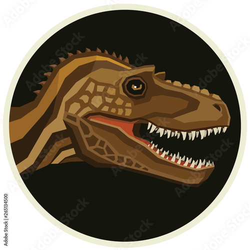 Fotomural Gorgosaurus Dinosaurs collection Vector illustration Round frame